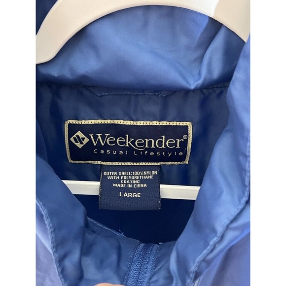 Weekender Casual Lifestyle Packable Windbreaker Jacket Coat Mens Size Large Blue - Picture 3 of 16